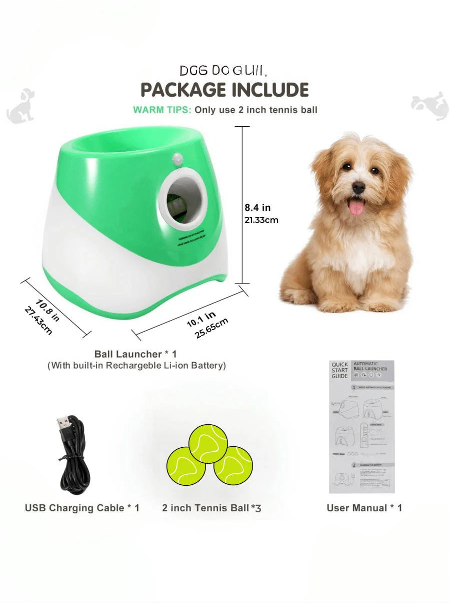 Automatic Tennis Ball Launcher for Dogs – USB Rechargeable