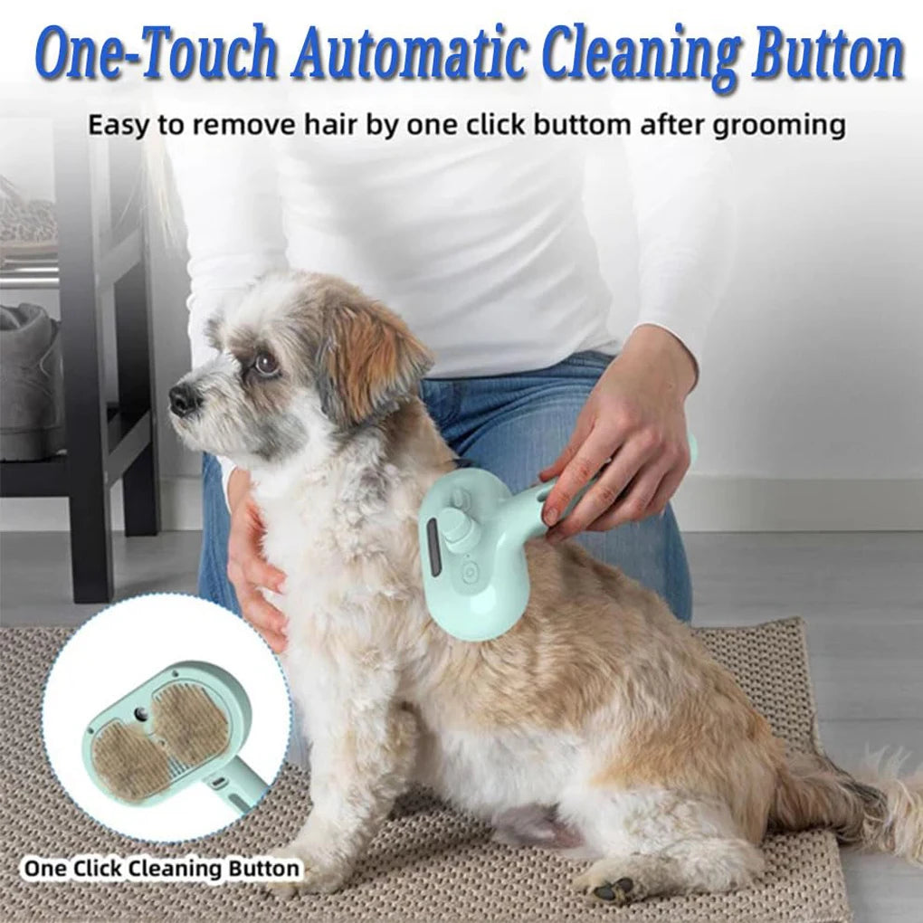 3in1 Pet Steam Spray Grooming Brush for Dogs Cats Electric Hair Removal Comb Massage Anti-Tangle Steamy Floating Hair Cleaning
