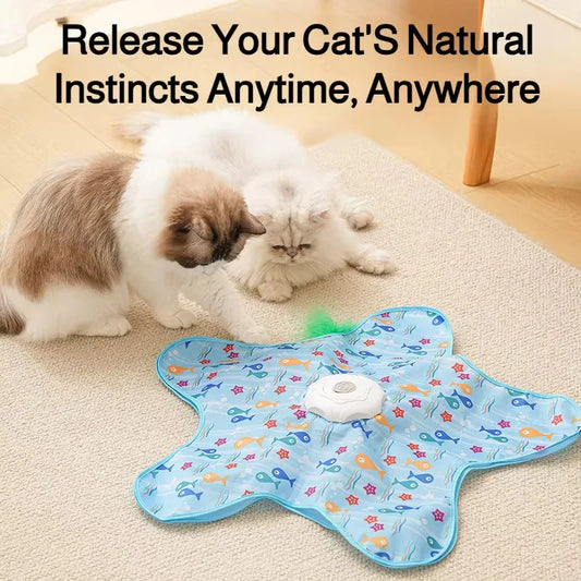 Hide & Seek Cat Toy – Motion-Activated Mouse & Feather Teaser