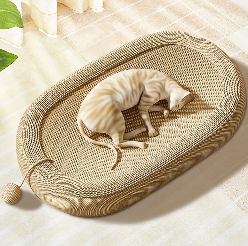 Sisal Cat Scratcher Bed – Multi-Function Toy Ball Set