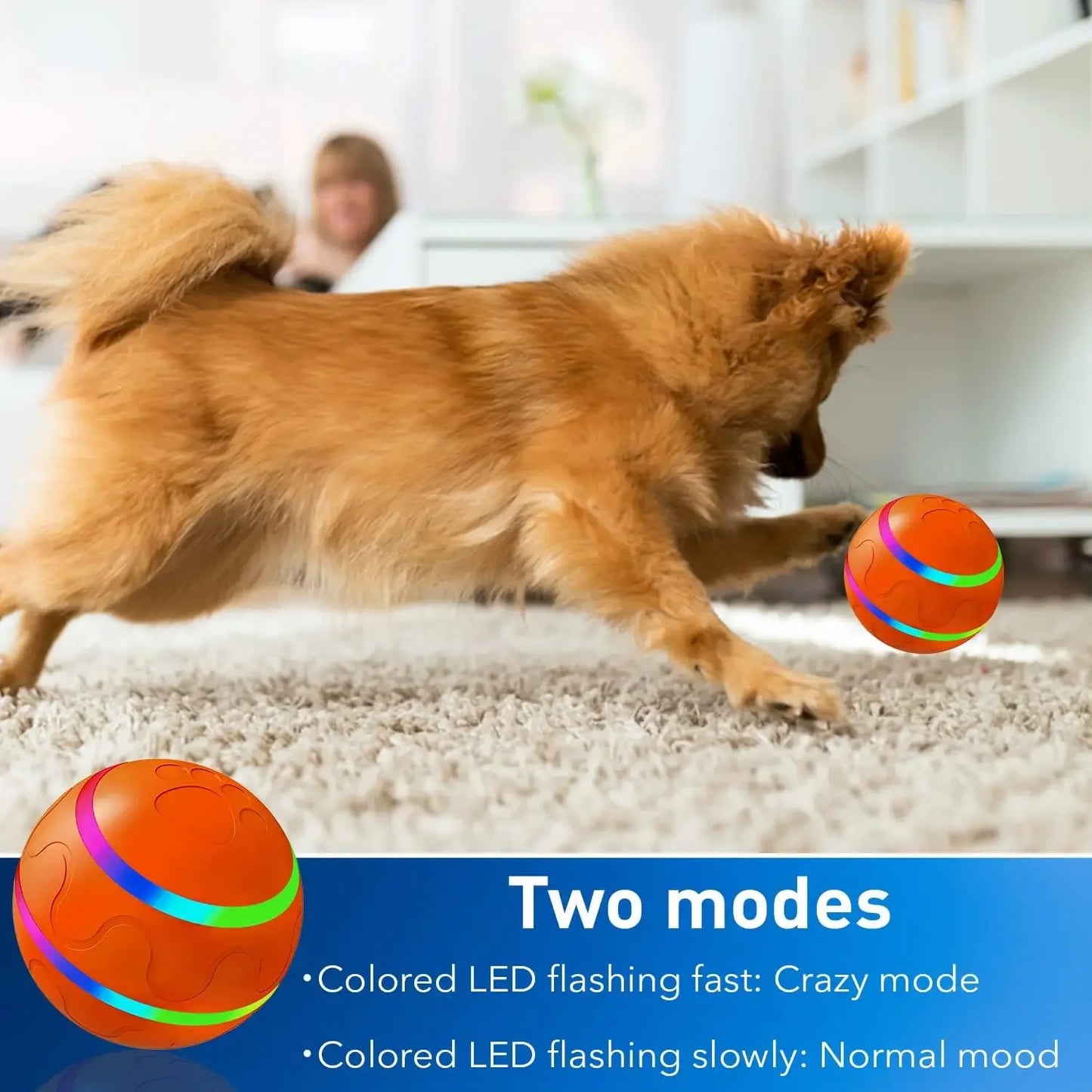 Remote Control Interactive Pet Ball – Waterproof, Flashing
