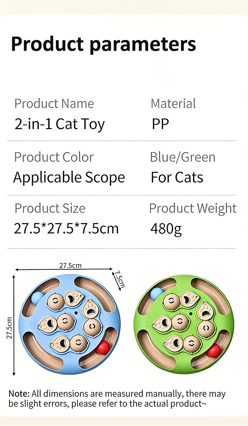 Smart Cat Puzzle Slow Feeder – Interactive Turntable Toy