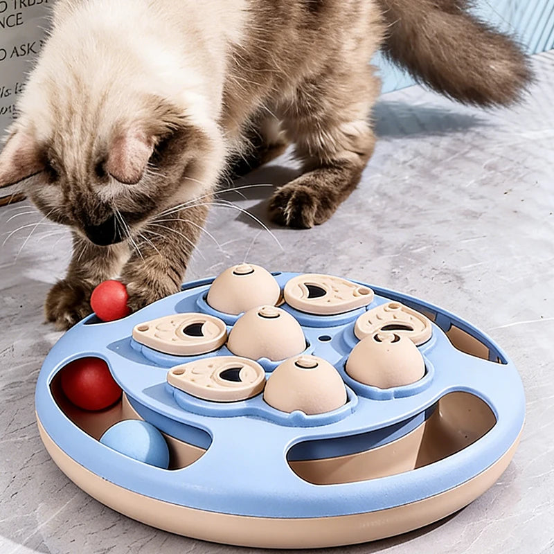 Smart Cat Puzzle Slow Feeder – Interactive Turntable Toy