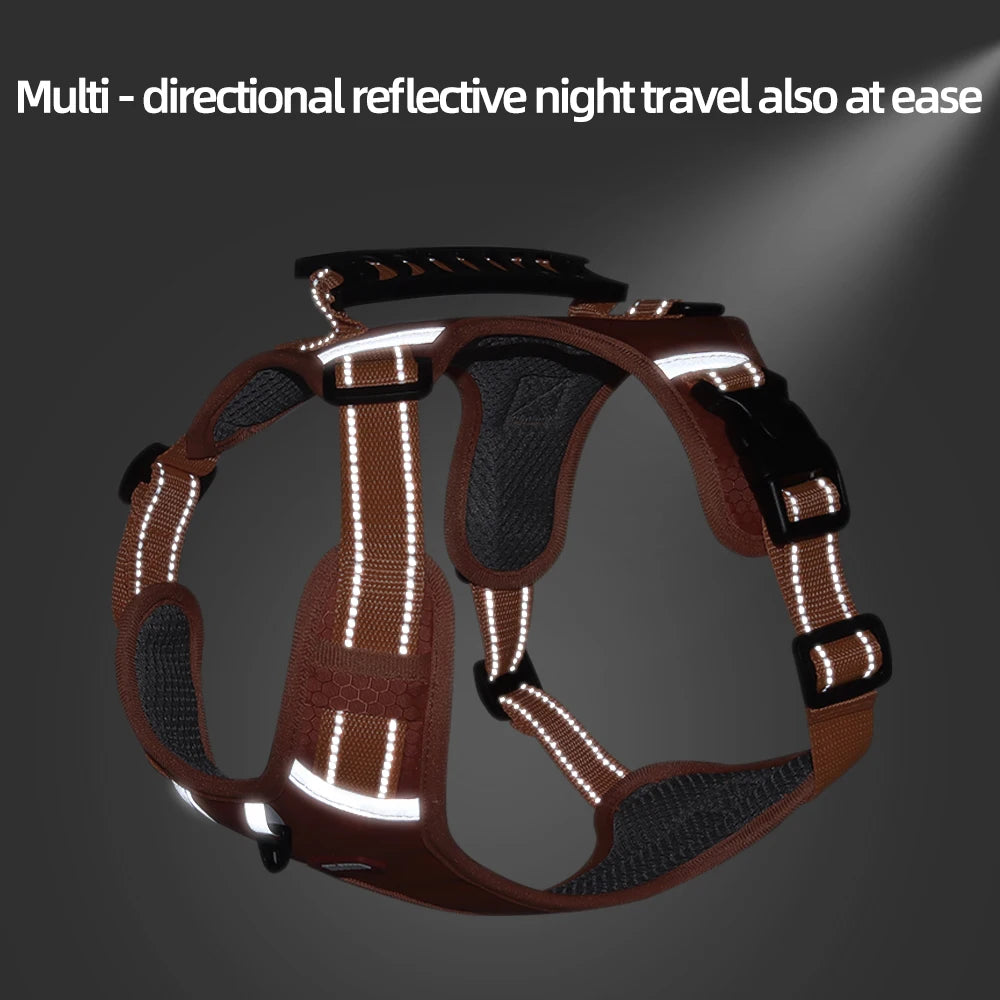 Adjustable Oxford Dog Harness Vest – Reflective Walking