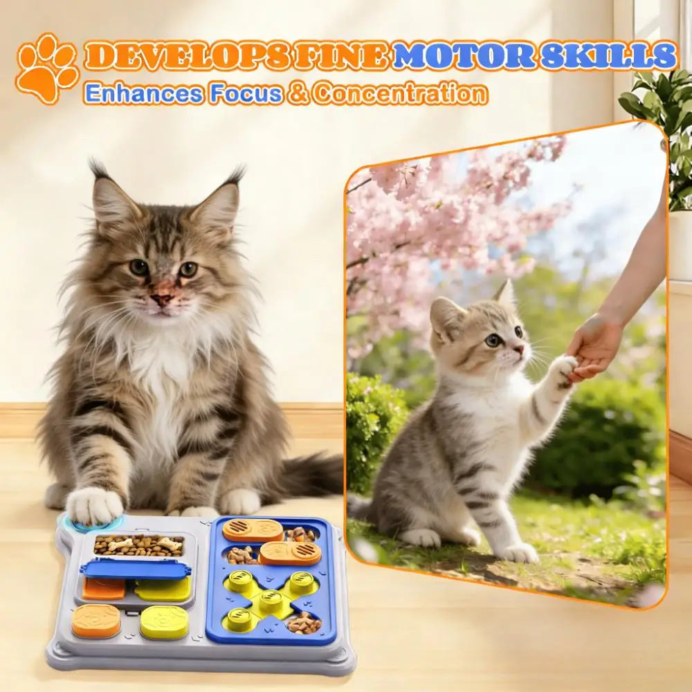 Cat Slow Feeder Treat Dispenser – Interactive Training Toy