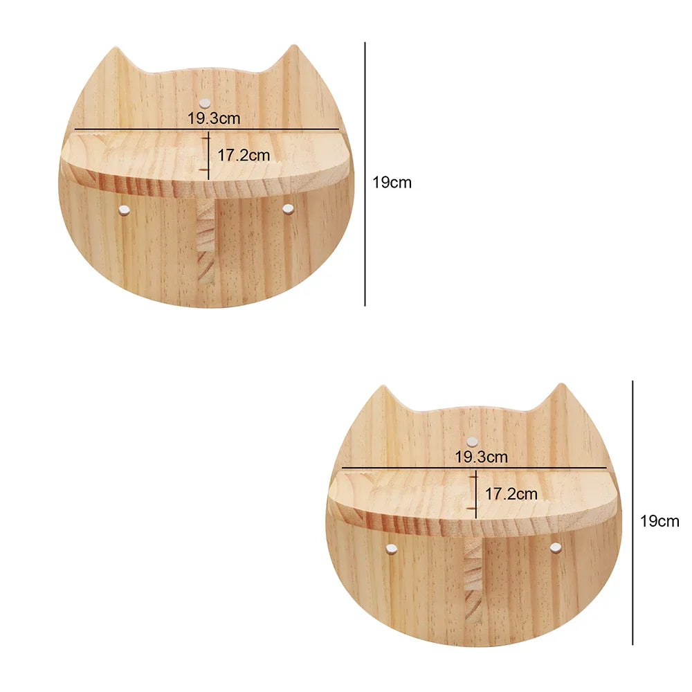 Wall-Mounted Cat Climbing Shelves with Hammock & Steps