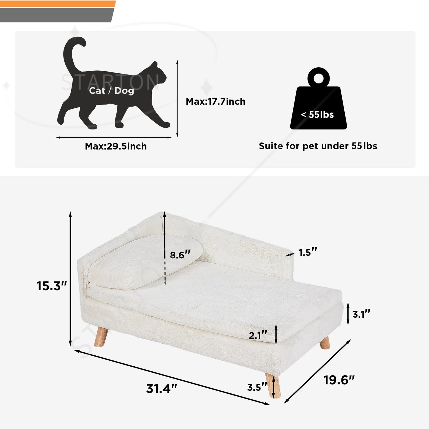 Nordic Wooden Pet Stool Bed – Waterproof Cozy Pad