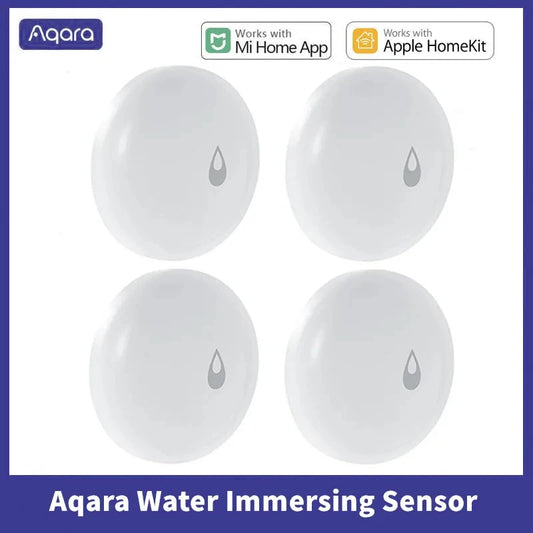 Waggy Tail Aqara ZigBee Water Leak Sensor detects leaks for smart home flood prevention, compatible with Xiaomi Mi Home and HomeKit.