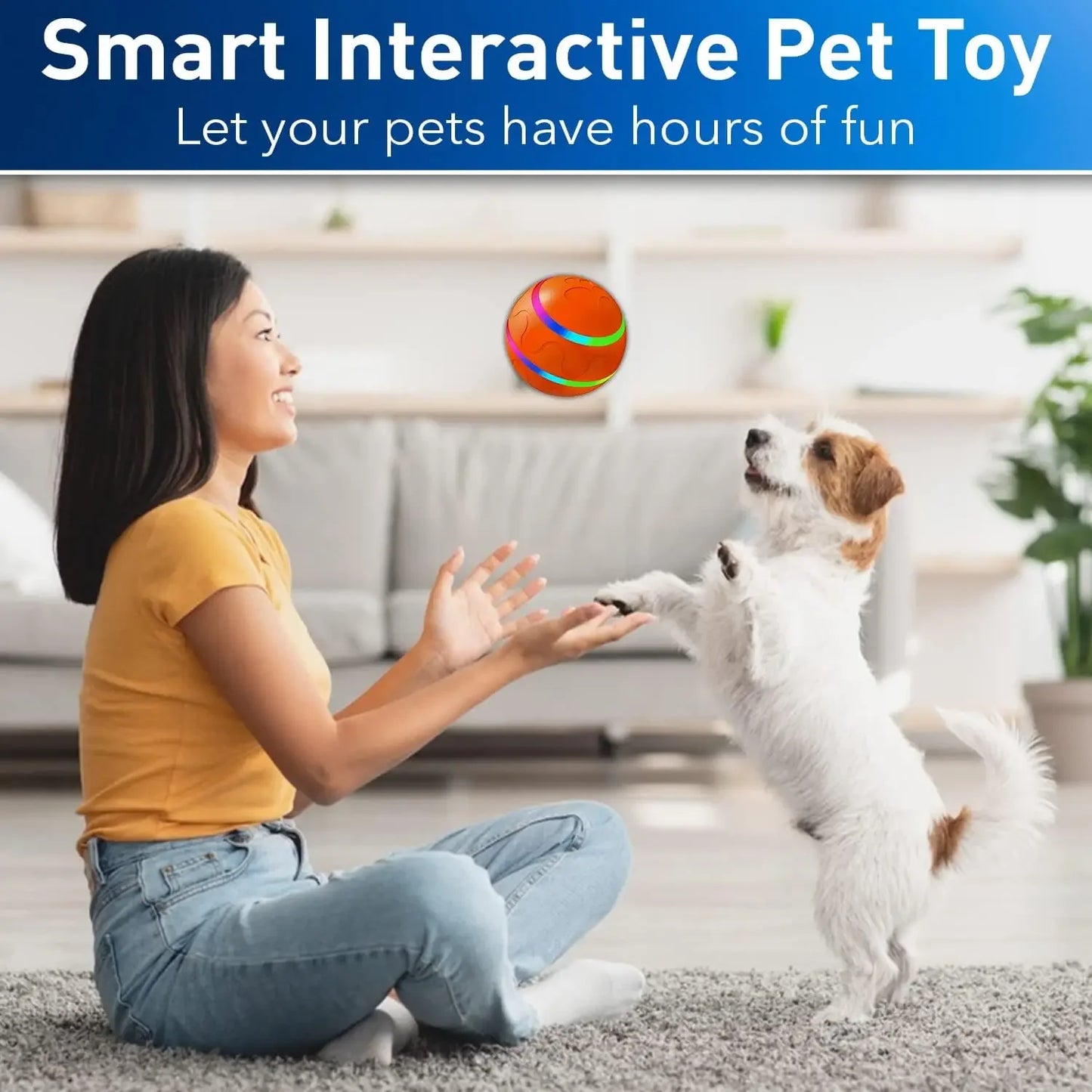 Remote Control Interactive Pet Ball – Waterproof, Flashing