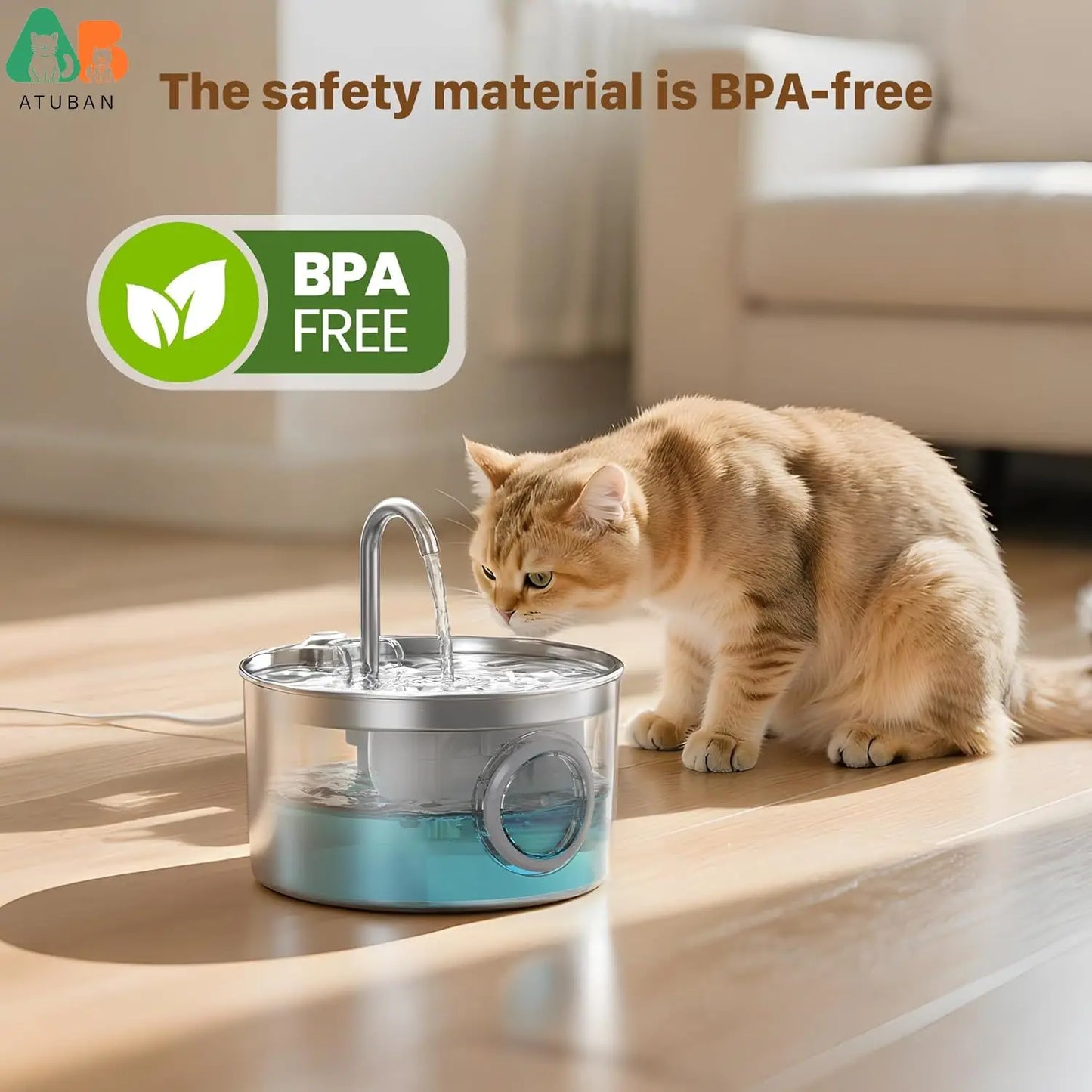 Cat Water Fountain Filter:Pet Fountain Replacement Screen for Stainless Steel-Carbon Filters&Foam Filters for Cat Water Fountain