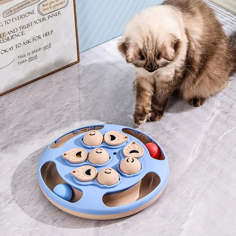 Smart Cat Puzzle Slow Feeder – Interactive Turntable Toy