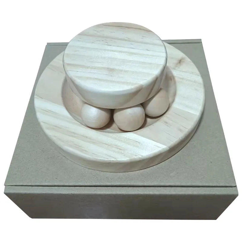 Wooden Multi-Level Cat Tower Track – Intelligence Amusement & Ball Training Toy