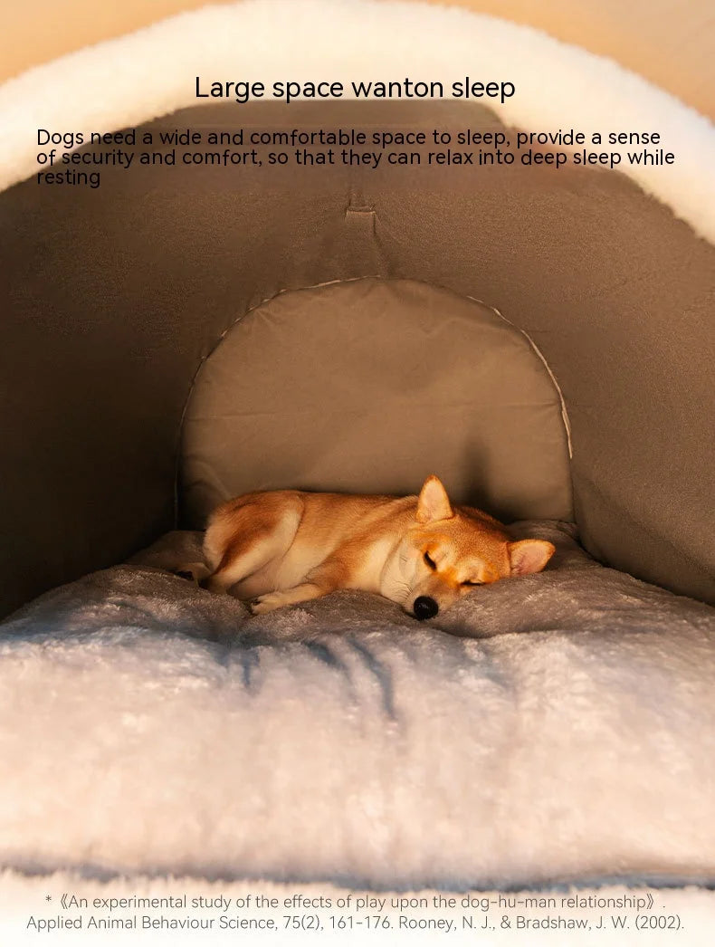 Big Dog Nest Winter Warm Dog House Removable and Washable Dog Bed Seasonal Large Dog House Type Pet Sleeping Supplies, Cat Nest