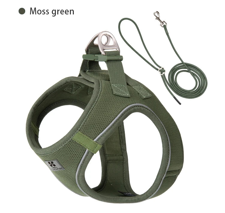 Reflective Dog Harness & Leash Set – Adjustable Vest