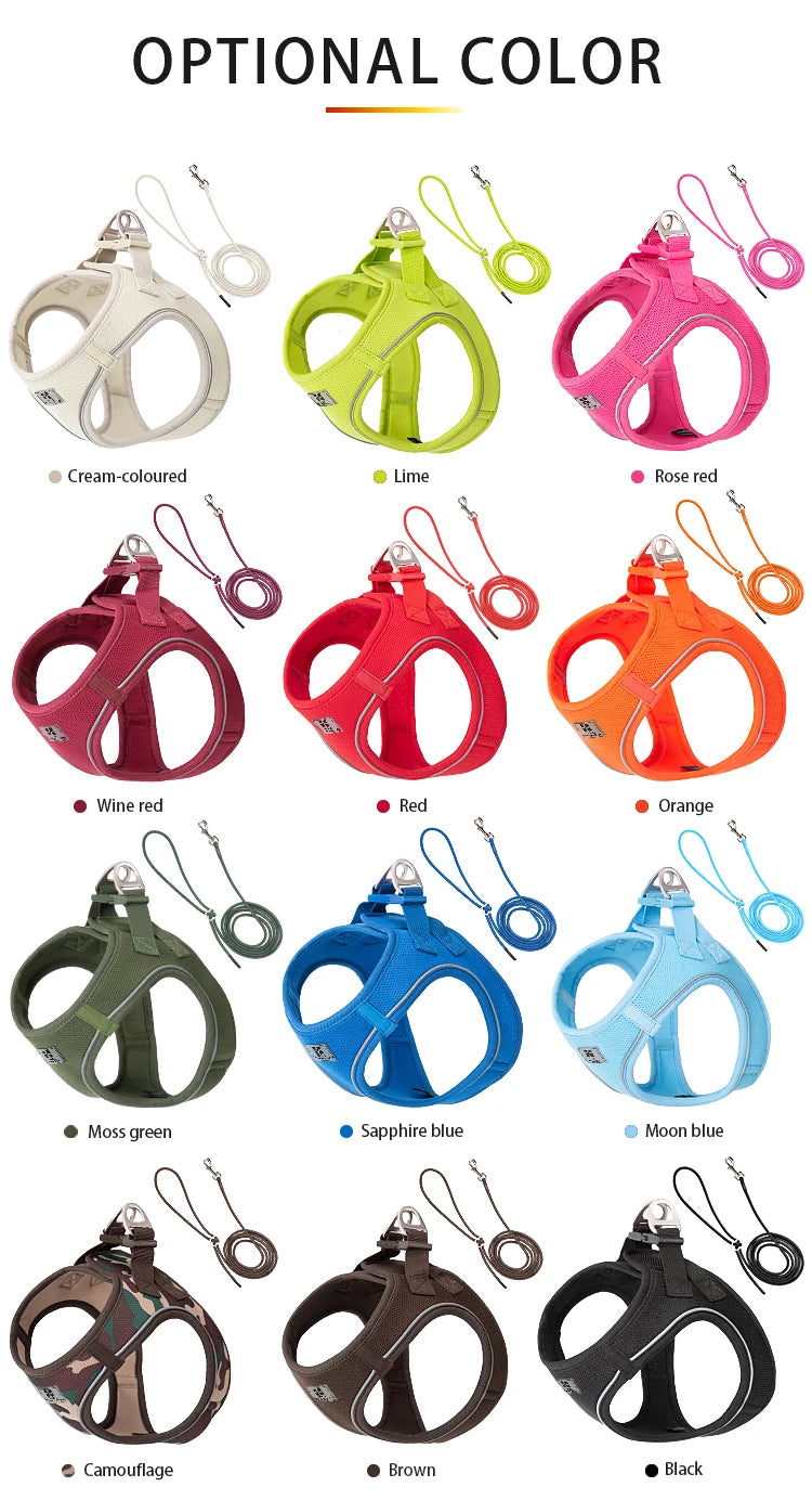 Reflective Dog Harness & Leash Set – Adjustable Vest