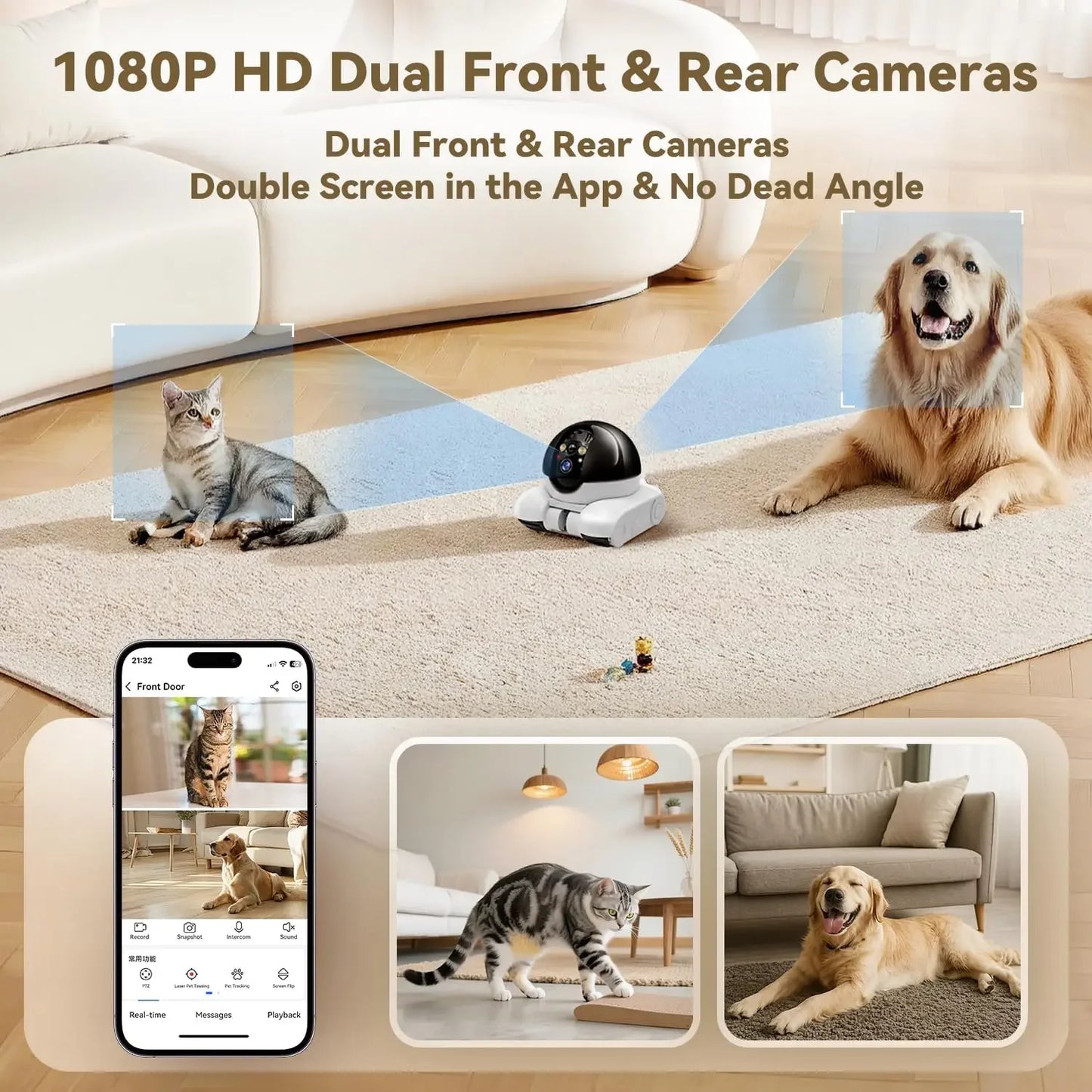 360° Pet Surveillance Camera – Motion Detection, Two-Way Audio