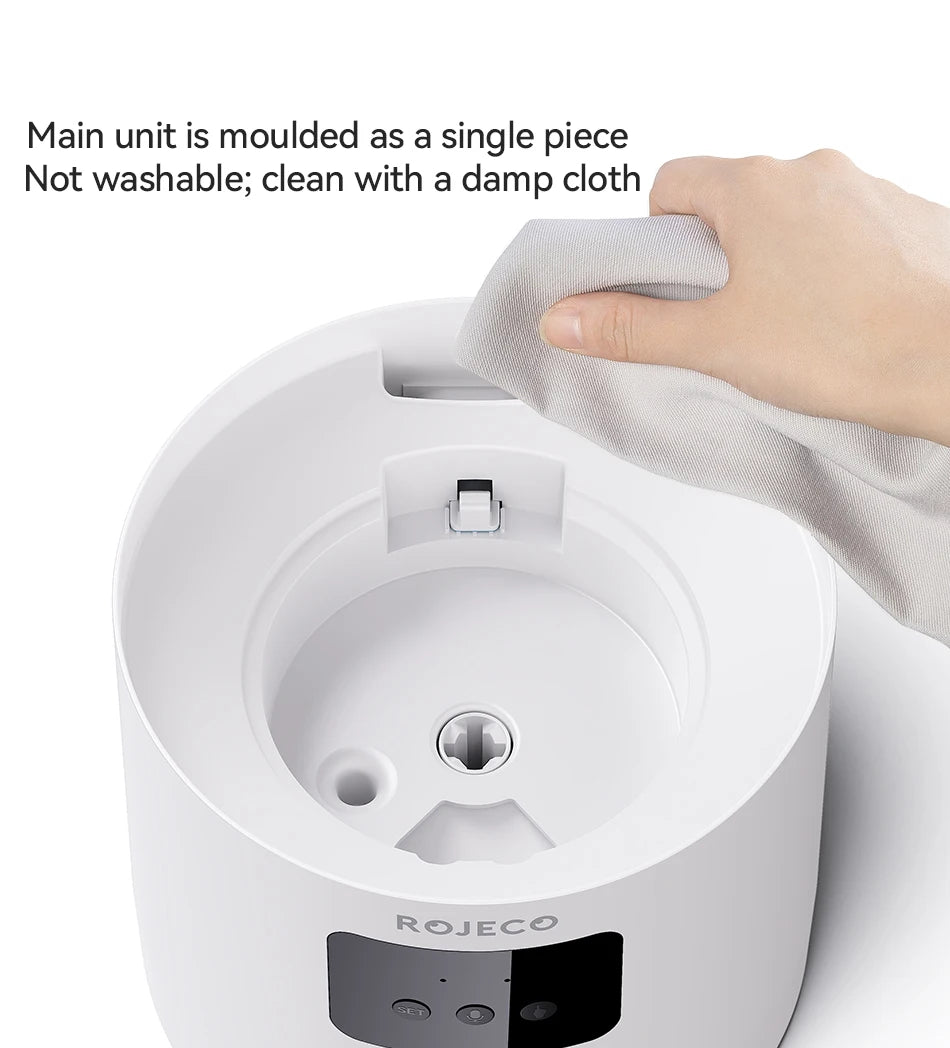 ROJECO Stainless Steel Auto Cat Feeder – WiFi App, Voice Recorder, Smart Dispenser