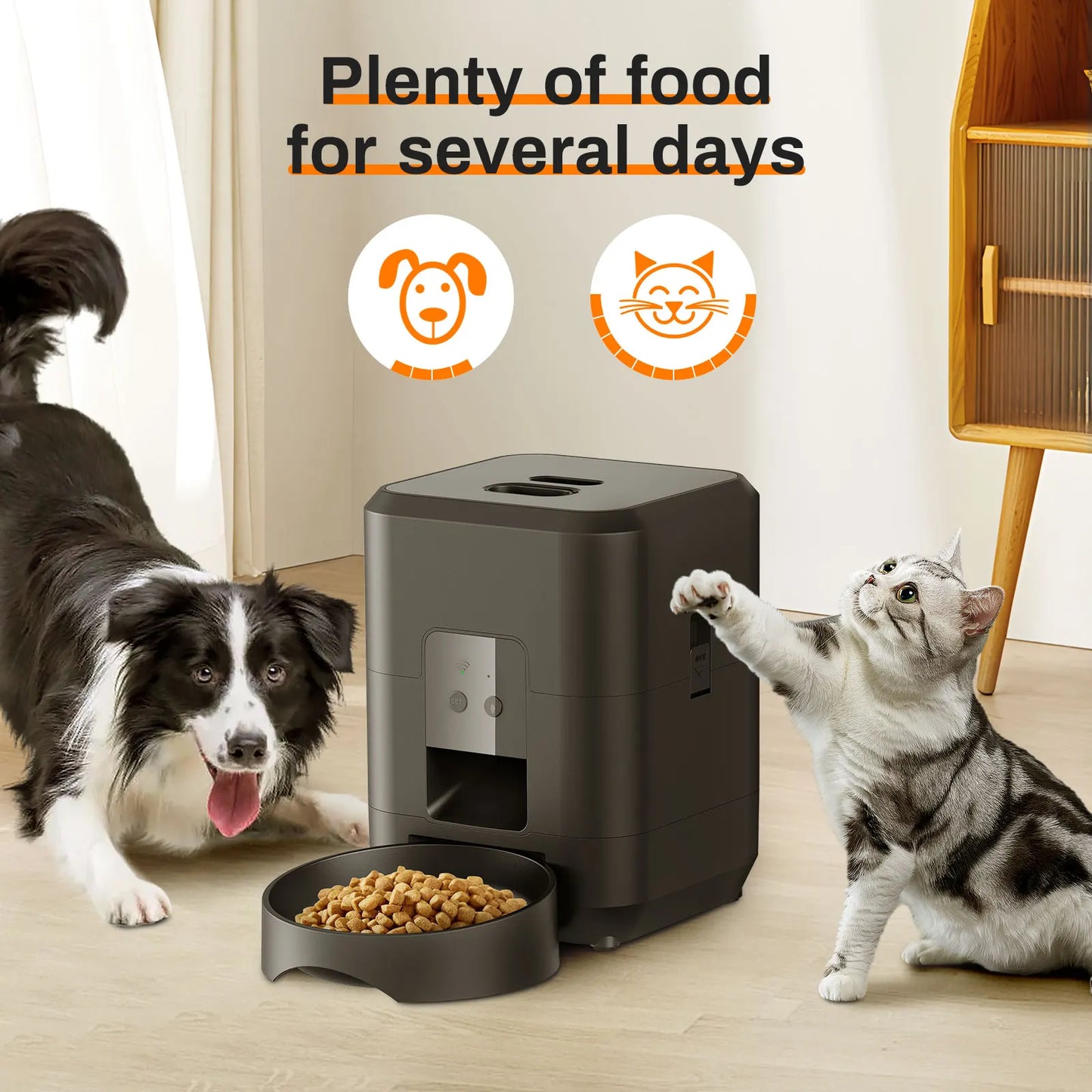 3.5L Auto Pet Feeder & 2L Water Fountain – WiFi App Combo