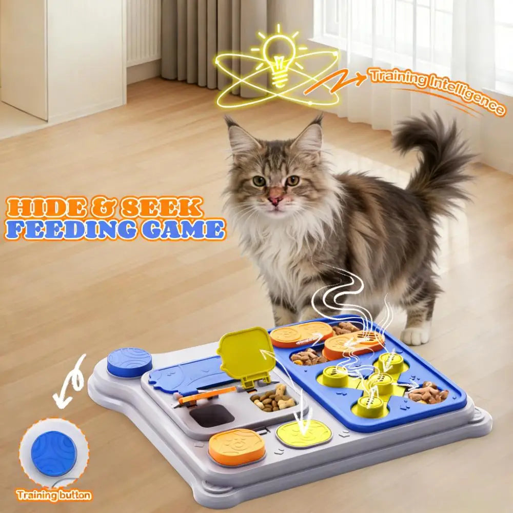 Cat Slow Feeder Treat Dispenser – Interactive Training Toy