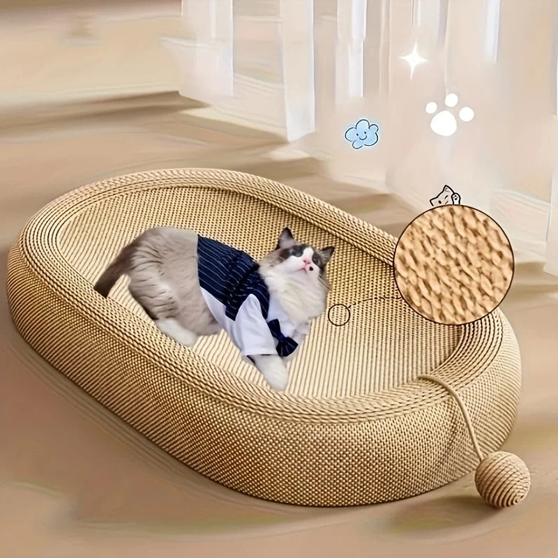 Sisal Cat Scratcher Bed – Multi-Function Toy Ball Set