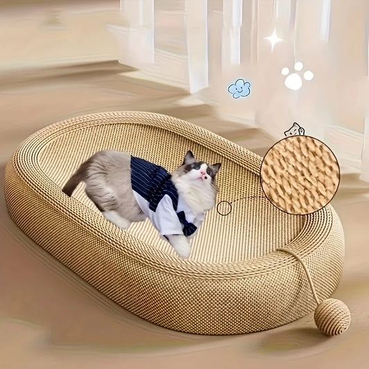 Sisal Cat Scratcher Bed – Multi-Functional Toy Ball Set, All-Season Indoor/Outdoor