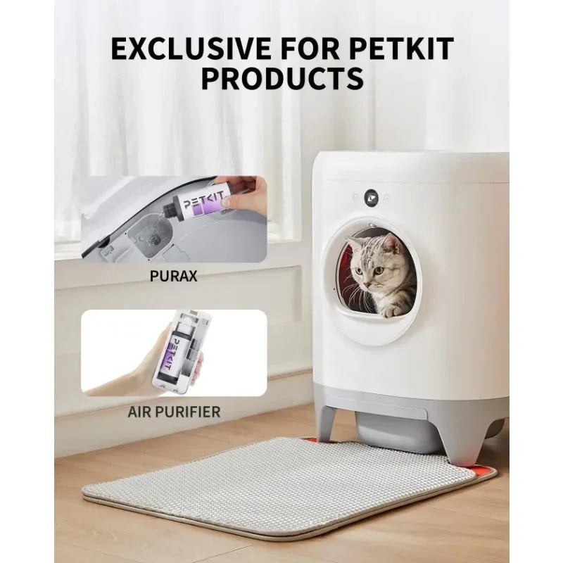 Waggy Tail Smart Cat Litter Box Deodorizer and Air Purifying Liquid Refill bottle with label and nozzle.