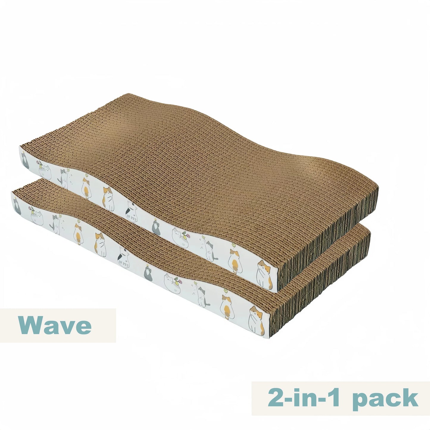1 pcs Extra-Durable Cat Scratching Pad - Thick, Non-Shedding Corrugated Cardboard with Wave Design for Indoor Cats