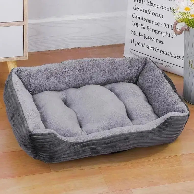 Classic Soft Cotton Pet Bed – Breathable, All Sizes