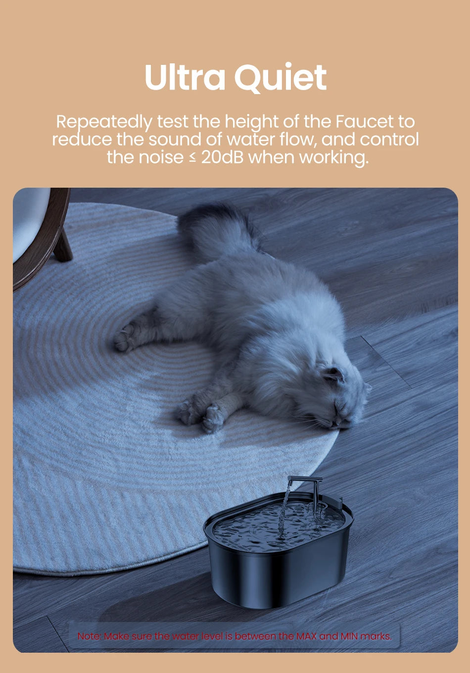 ROJECO Stainless Steel Cat Water Fountain – Auto Drinker with Pump for Cats & Dogs