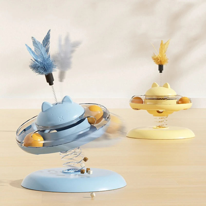 Cat Track Ball & Food Leakage Turntable – Interactive Self-Play Pet Toy Set