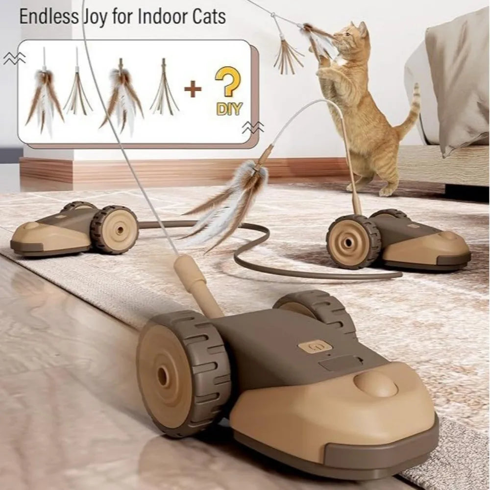 Smart Auto-Moving Cat Toy Car – 2 Modes, Touch Wake-Up