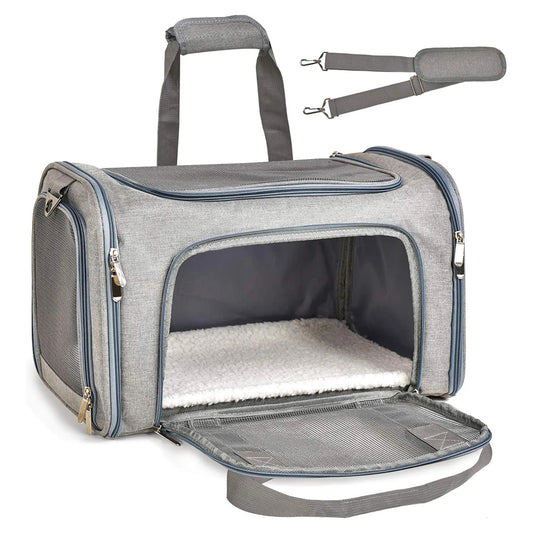 Cat & Dog Carrier for Small to Medium Pet up to 15 Lbs, Collapsible and Suitable for Travel