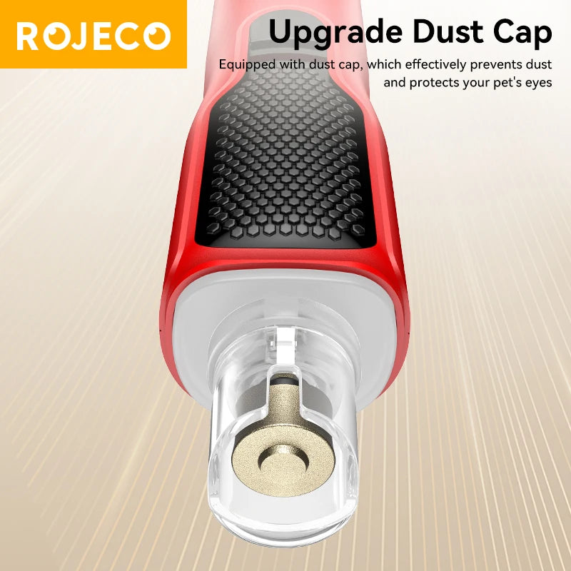 ROJECO Electric Pet Nail Grinder – Rechargeable, LED Light, 7-Speed for Cats & Dogs
