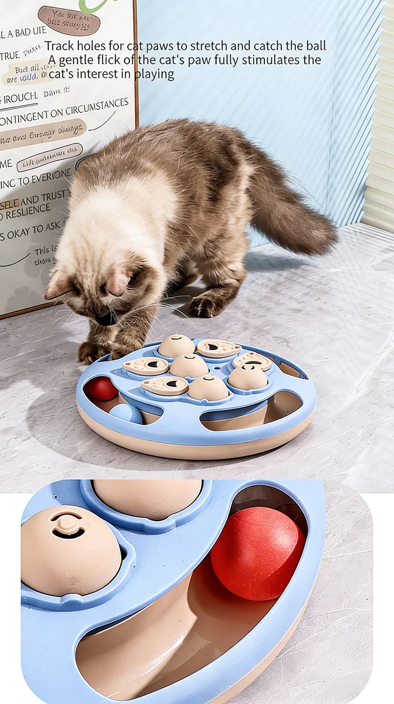 Smart Cat Puzzle Slow Feeder – Interactive Turntable Toy