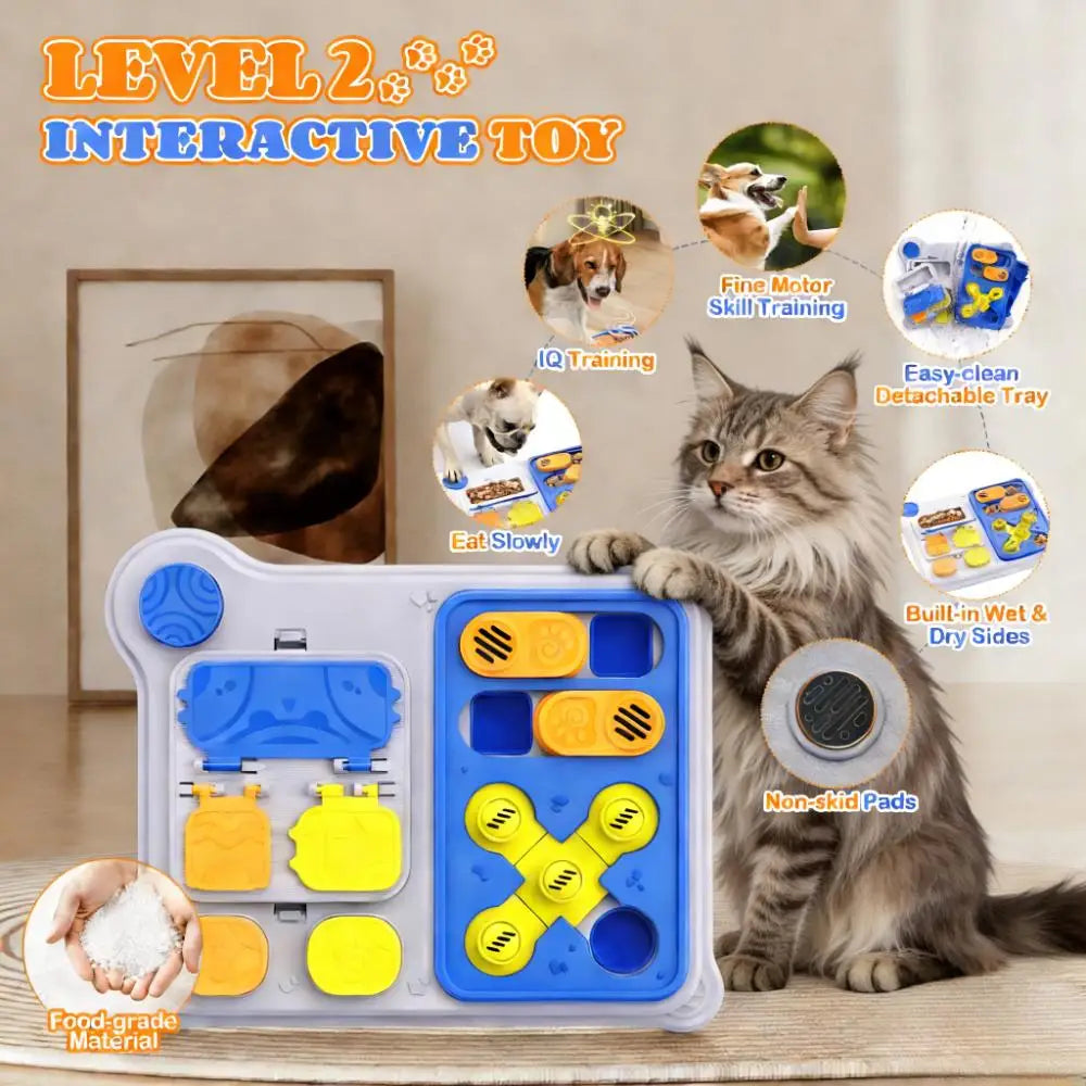 Cat Slow Feeder Treat Dispenser – Interactive Training Toy
