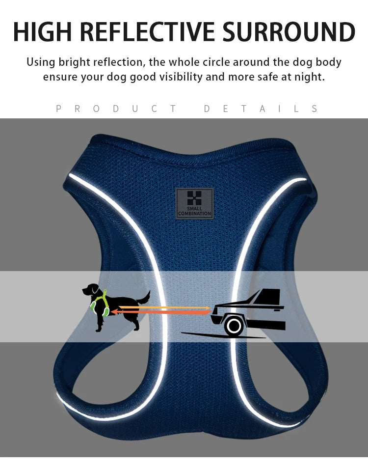 Reflective Dog Harness & Leash Set – Adjustable Vest