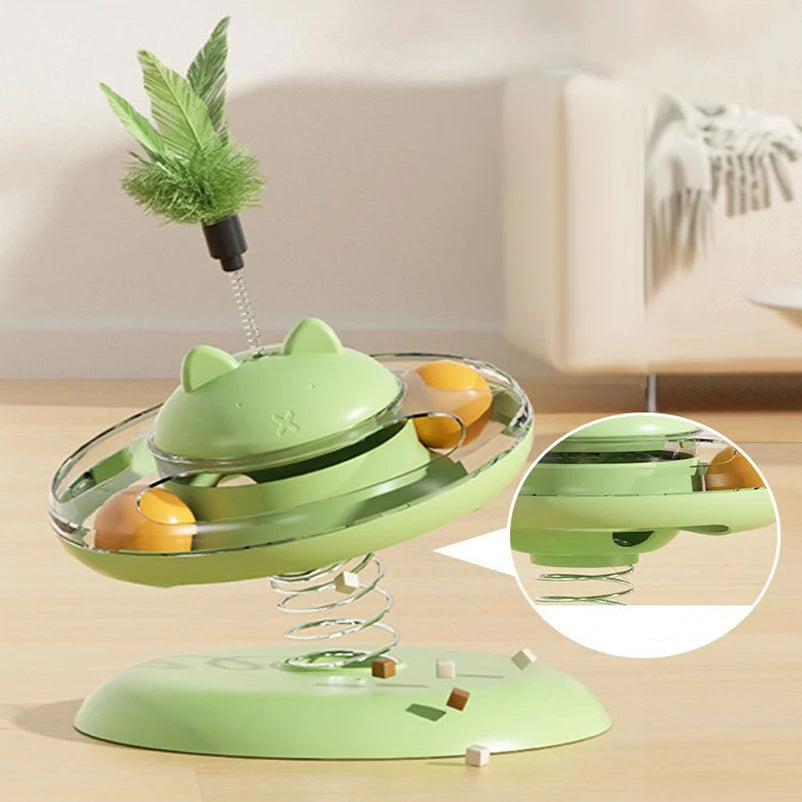 Cat Track Ball & Food Leakage Turntable – Interactive Self-Play Pet Toy Set