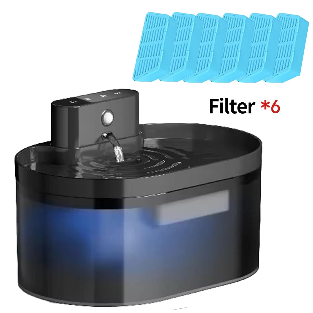 2.2L Wireless Cat Water Fountain Battery Operated Automatic Pet Water Fountain With Motion Sensor Dog Cat Water Dispenser Bowl
