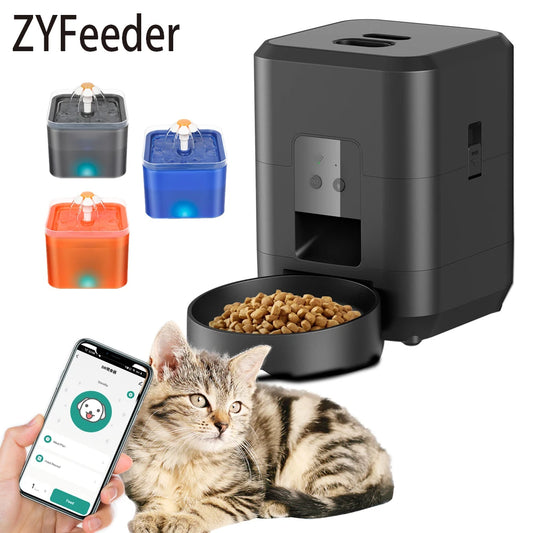 3.5L Auto Pet Feeder & 2L Water Fountain – WiFi App, Timed Food & Drink Dispenser