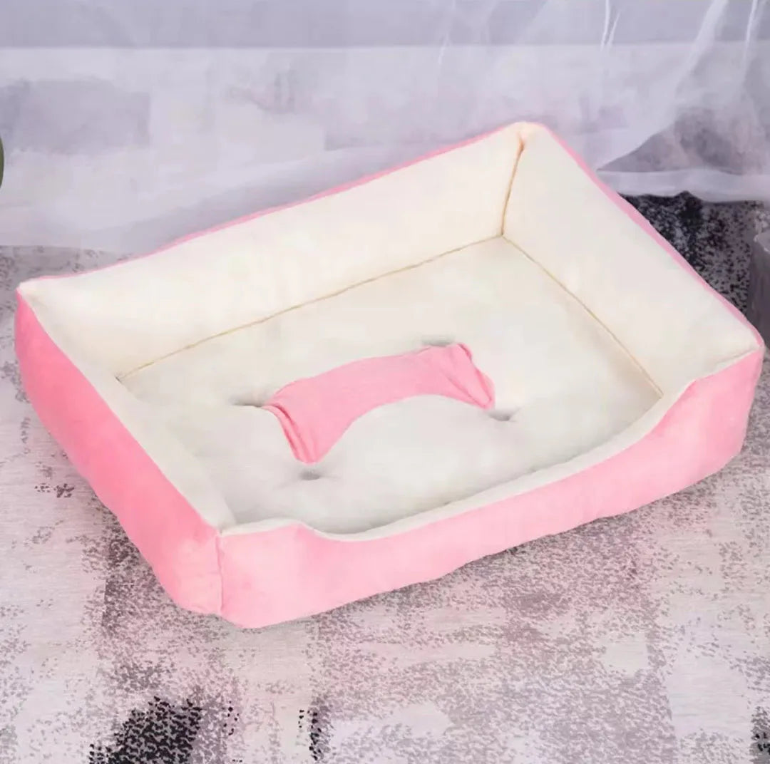 Classic Soft Cotton Pet Bed – Breathable, All Sizes