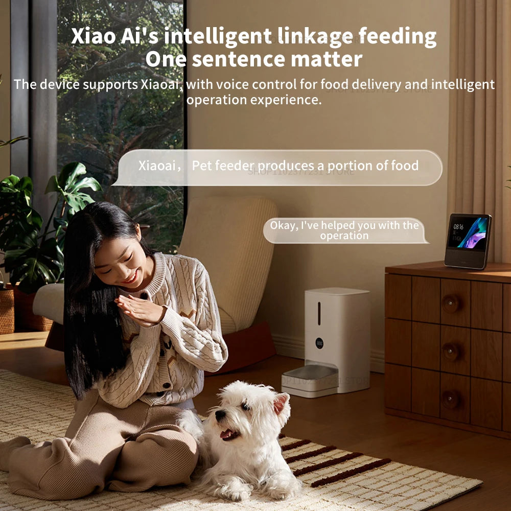 New Mijia Smart Pet Feeder 2 MJWSQ02 HD-large Screen 5L Large Capacity Precise Weighing Spare battery FoodShortage Remind