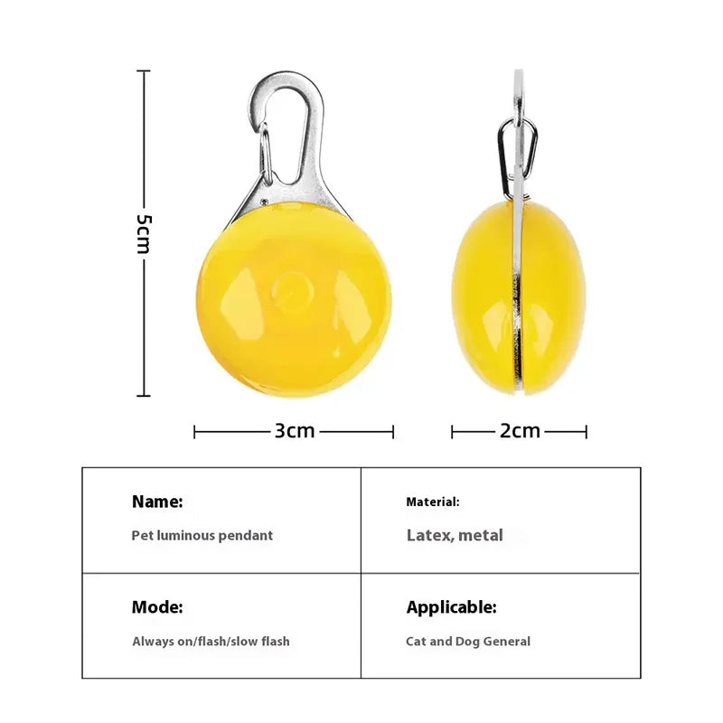 Led Luminous Dog Cat Collar Glowing Pendant Pet Leads Glow Accessories Bright Necklace Luminous Collar Night Safety Decoration