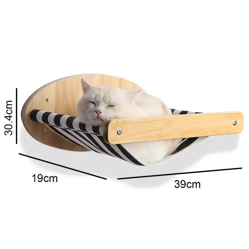 Wall-Mounted Cat Climbing Shelves with Hammock & Steps