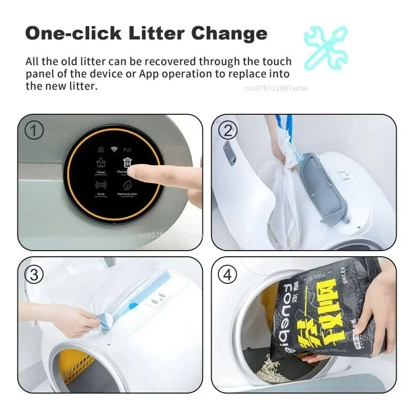 TONEPIE-Cat Litter Box Liners, Garbage Bag, Pull-and-Tie Bags for Easy Clean, Poop Bags, Cat Supplies, 470x450mm