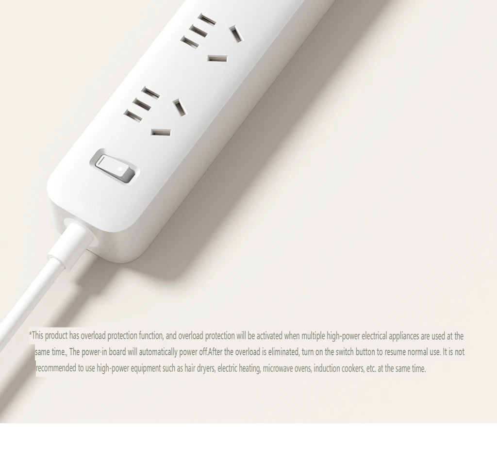 2025 Xiaomi Power Strip 5 Sockets 1.8m 5 Ports Master control Big Plug Extension Patch Board 10A 2500W For Smart Home