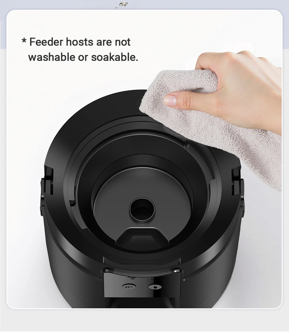 ROJECO 2L Auto Cat Feeder – WiFi App, Voice Recorder, Timed Kibble Dispenser