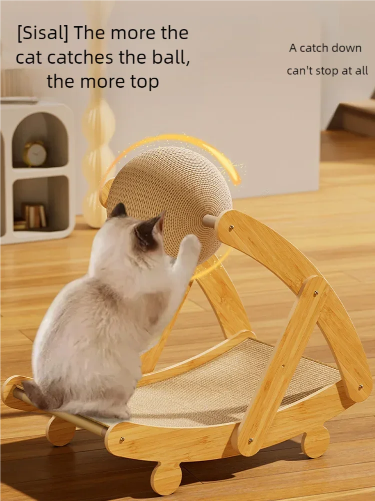 Durable Vertical Cat Scratcher With Sisal Ball Sisal Cat Sofa Resistant No Crumbs For Kittens Indoor Cats Pet Claw Grinding Toy