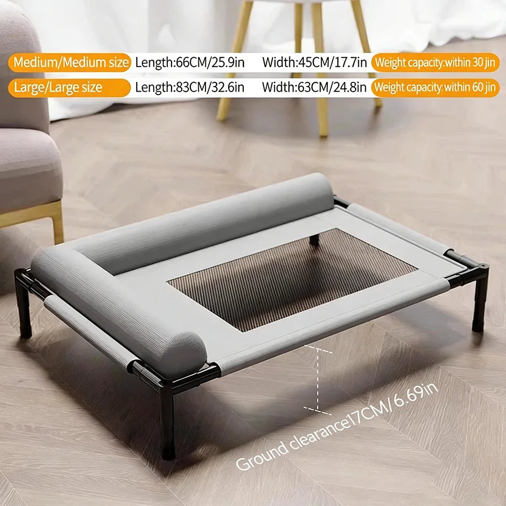 Pet Floor-Off Raised Mesh Bed Breathable Mesh Pet Bed Four Seasons Universal Dog Bed Detachable Washable Moisture-Proof