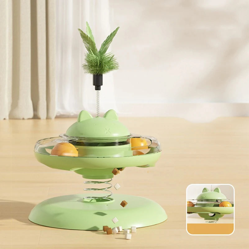 Cat Track Ball & Food Leakage Turntable – Interactive Self-Play Pet Toy Set