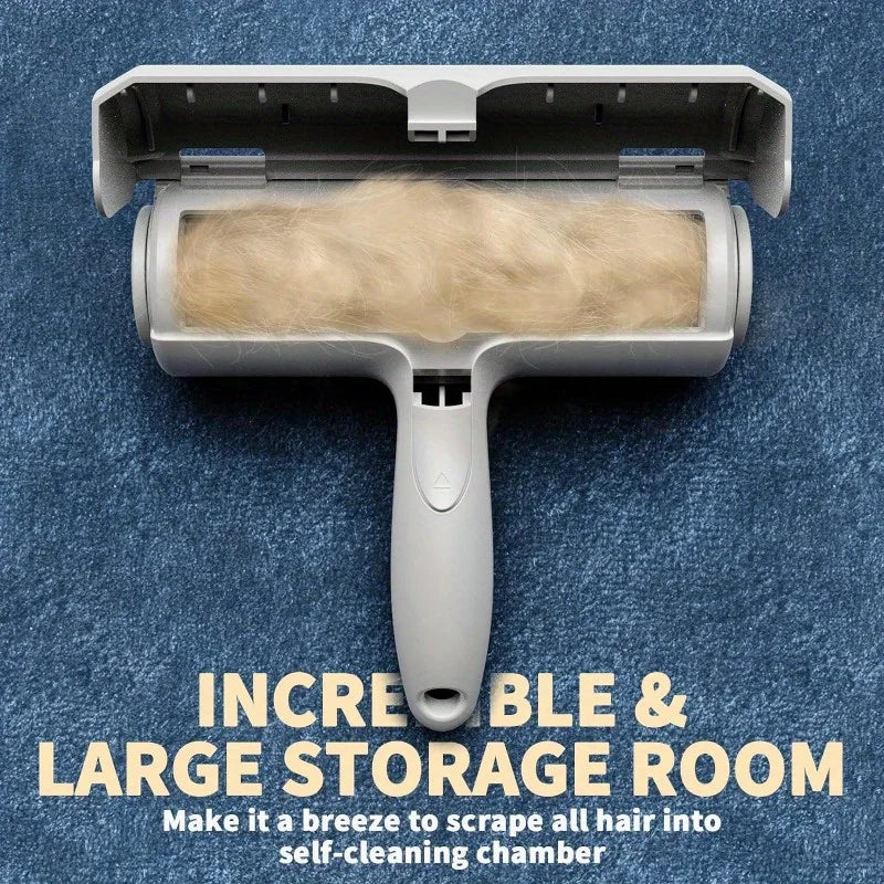 Reusable Pet Hair Remover Roller with Self-Cleaning Base